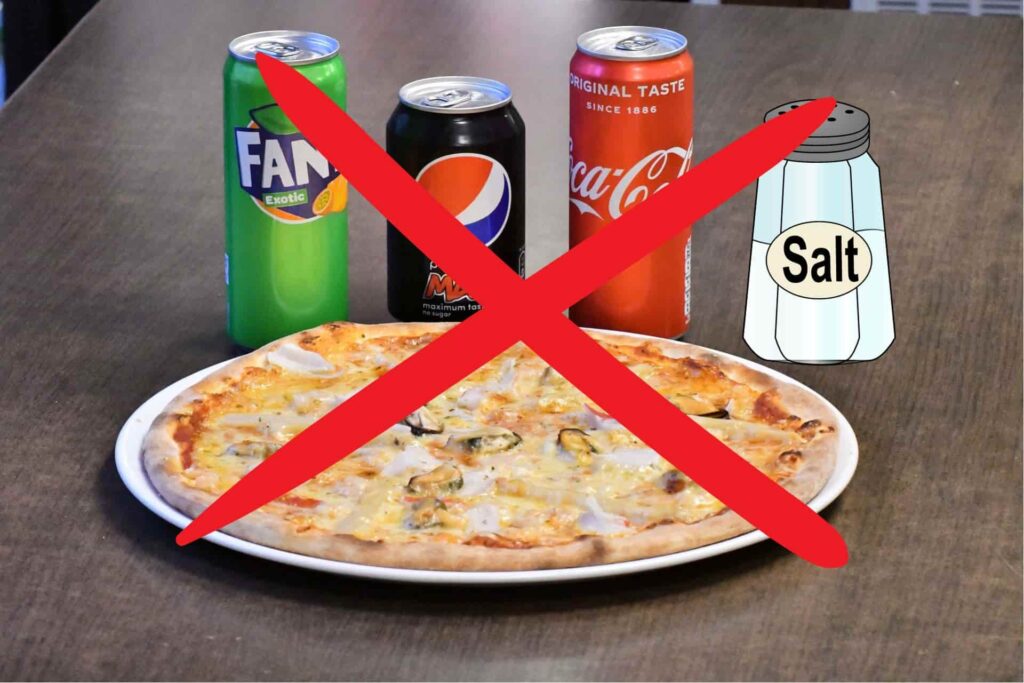 illustration showing to reduce processed salt and sugar