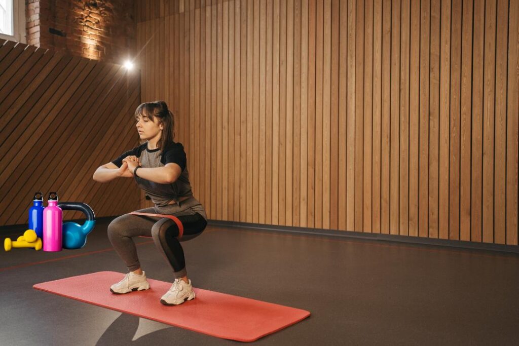 Woman doing squats for weight loss at home